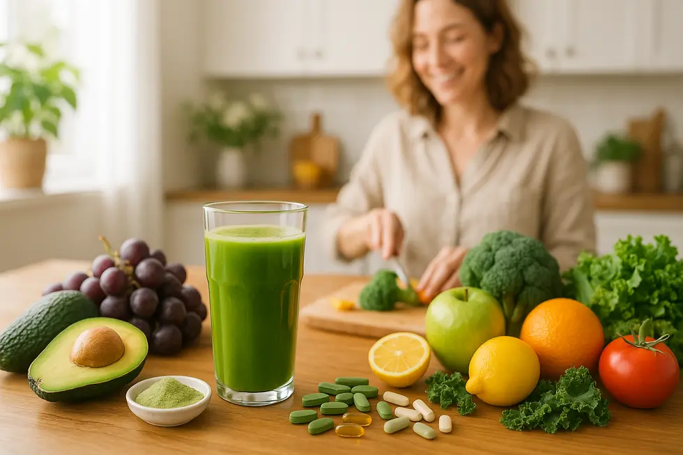 Schematische Darstellung eines Darms und der Entgiftung.